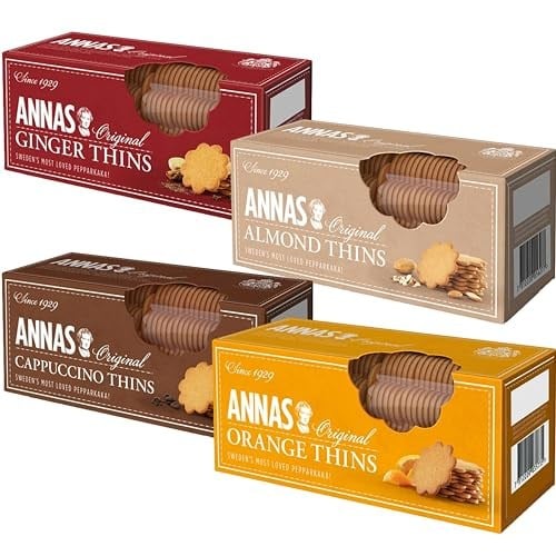 TEA HOUSE DIRECT Annas Biscuit Cookies Pick N Mix - 3+ Lezzet Arasından Seçim | Zencefil, Badem, Kapuçino, Portakal | 2 Paket (her biri 150 gr) - Kurabiye Severler için Mükemmel Kurabiye Hediye Seti