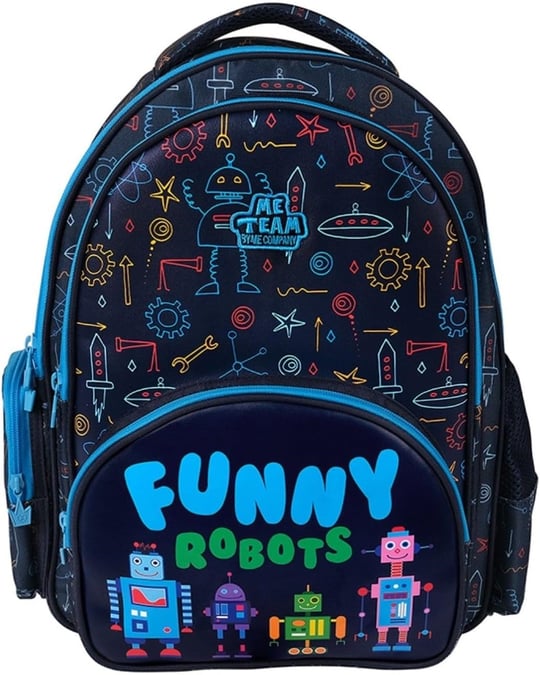 Team Komik Robotlar Lacivert/Mavi Erkek Çocuk İlkokul ve Günlük Sırt Çantası