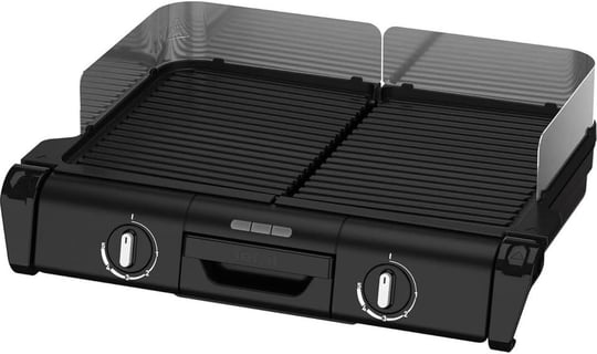 Tefal BBQ Family TG800N10 elektrikli masa ızgarası, 2 ayrı ızgara yüzeyi, 2 termostat, yapışmaz kaplamalı alüminyum döküm ızgara plakaları, bulaşık makinesinde yıkanabilir, ekstra derin oluklu, siyah