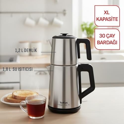 Tefal Magic Tea XL Paslanmaz Çelik Gövdeli 1650 Watt Çay Makinesi - Inox