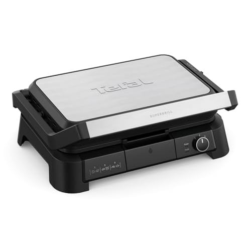 Tefal SuperGrill 3in1 XL 8 Porsiyon Kapasiteli 2200 Watt Barbekü Izgara ve Tost Makinesi - Inox