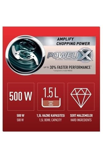 Tefal Tefal MasterChop Powelix Maxi 4 Bıçaklı 500 Watt Doğrayıcı Rondo - Beyaz