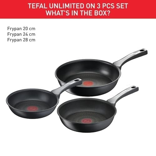 Tefal Titanyum 6X UnlimitedOne İndüksiyon Tabanlı 20/24/28 Cm 3lü Tava Seti - 2100116646