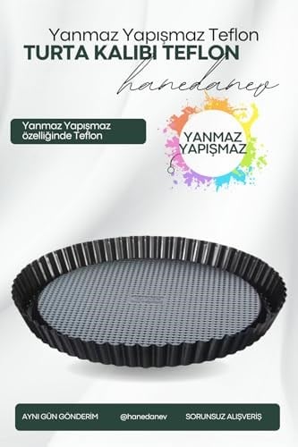 Teflon Kaplama Turta Kalıbı 28 Cm - Tırtıklı Turta Kalıbı - Yanmaz Yapışmaz Yüzey