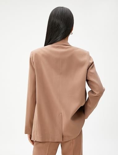 Tek Düğmeli Blazer Ceket Rayon Karışımlı