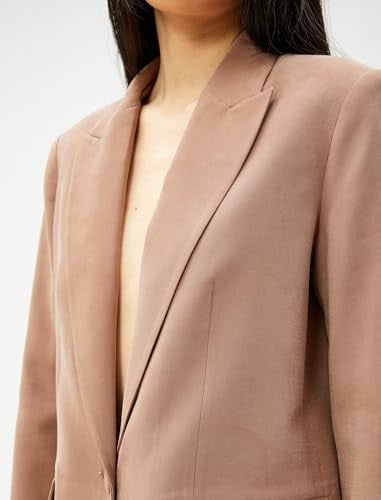 Tek Düğmeli Blazer Ceket Rayon Karışımlı