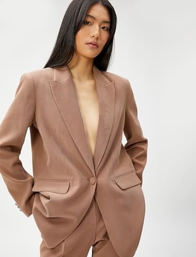 Tek Düğmeli Blazer Ceket Rayon Karışımlı