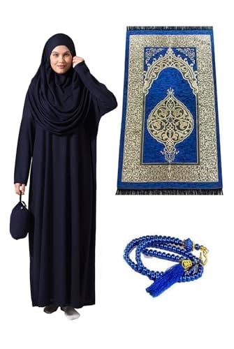 Tek Parça Namaz Elbisesi - Seccade - Tesbih - İbadet Seti - 5015