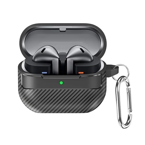 Teknoft Samsung Galaxy Buds 3 Pro, Buds 3 ve Buds 3 FE ile Uyumlu Mat Karbon Fiber Dokulu Darbelere Dayanıklı Premium Silikon Kılıf (Galaxy  - Seçenekler: Galaxy Buds 3 Pro/3/3 FE, Galaxy Buds 4 Pro/4