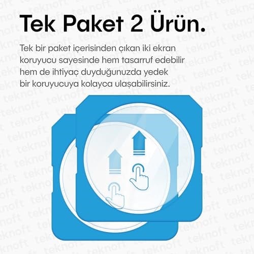 Teknoft Samsung Galaxy Watch 8 Classic 46mm için 2li Paket (2 Adet) Kolay Kurulum Otomatik Hizalama Aparatlı Şeffaf 9H Sertliğinde Gerçek Tem - Seçenekler: Galaxy Watch 5 40mm, Galaxy Watch 5 44mm...