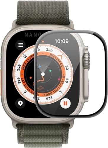 teknosepetim Aparatlı Apple Watch Ultra 49 MM Cam Ekran Koruyucu Otomatik Kolay Uygulama Aparatlı Hizalamalı Tam Kaplayan 49MM EKRAN KORUYUCU Apple WATCH ULTRA 2