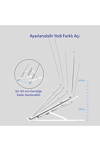 teknosepetim Macbook Laptop Bilgisayar Standı Notebook Özel Yükseltici Stand Tablet Tutucu Ayarlı Metal metal stand