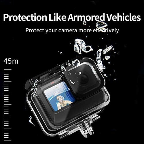 TELESIN GoPro Hero 10 9 için Su Geçirmez Kılıf Siyah 50m Sualtı Dalış Şeffaf Kılıf GoPro Hero 10 9 Siyah Aksiyon Kamerası için Hızlı Çıkarma Montajlı