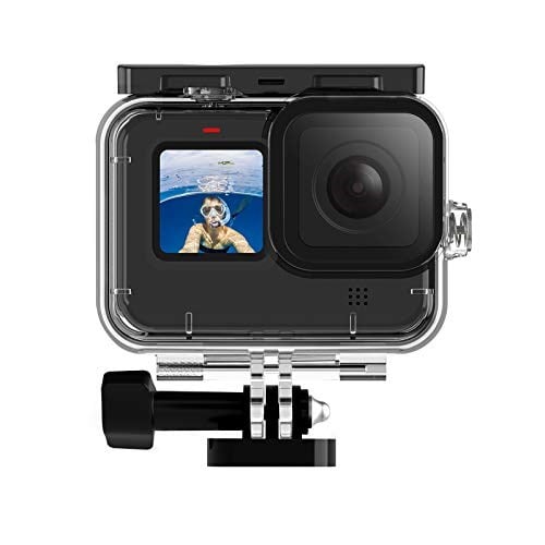 TELESIN GoPro Hero 10 9 için Su Geçirmez Kılıf Siyah 50m Sualtı Dalış Şeffaf Kılıf GoPro Hero 10 9 Siyah Aksiyon Kamerası için Hızlı Çıkarma Montajlı