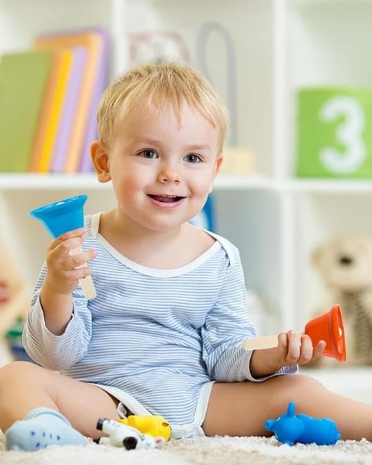 Temel Renkli El Zili Seti 8li Ritim ve Perküsyon Aleti 10.5 cm