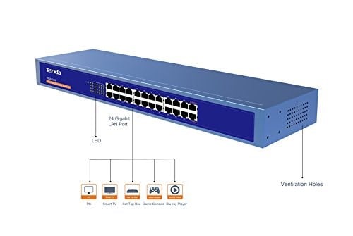 Tenda 10/100/1000 Mbps Yönetilemeyen 24 Portlu Masaüstü / Rackmount Gigabit Switch