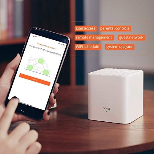 Tenda Nova MW3(2li Paket) AC1200 Dual Band Mesh WiFi Sistemi 200㎡ye Kadar Kapsama, Uygulama Kontrolü, Kolay Kurulum - Seçenekler: 2li, 3lü, 3 Pack, MX6 - 3 Pack