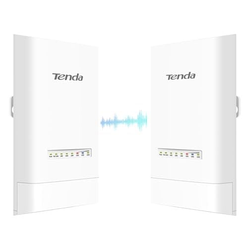 Tenda OS3 dış mekan erişim noktası için WLAN köprüsü (5 GHzde 867 Mbps, 4 x 10/100 Mbps LAN bağlantı noktası, 12 dBi, PoE, 5 km menzil, merkezi yönetim, güç kaynağı dahil) (2li paket)