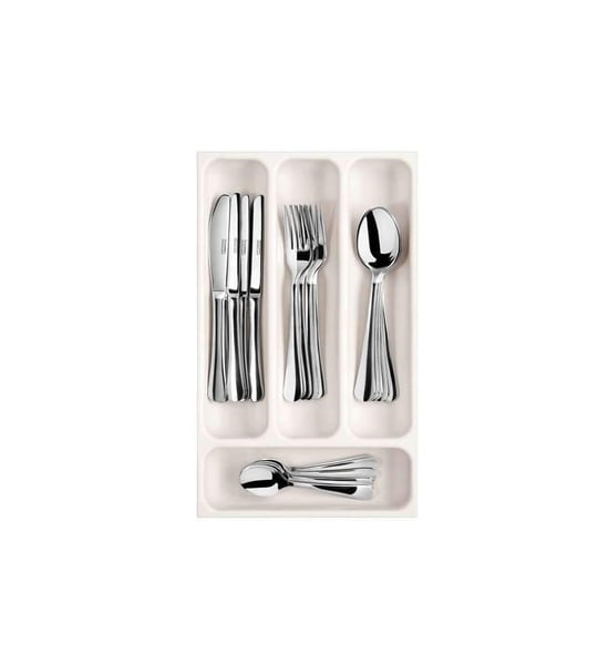Tescoma Flexispace 899410 Mutfak Gereçleri İçin Çekmece Düzenleyici, Plastik, Beyaz, 37 x 22,2 x 4,5 cm