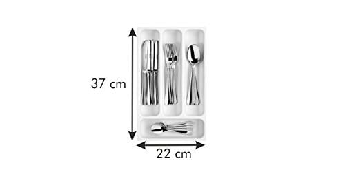 Tescoma Flexispace 899410 Mutfak Gereçleri İçin Çekmece Düzenleyici, Plastik, Beyaz, 37 x 22,2 x 4,5 cm