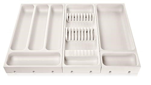 Tescoma Flexispace 899430 Mutfak Gereçleri İçin Çekmece Düzenleyici, Plastik, Beyaz, 37 x 22 x 4,5 cm