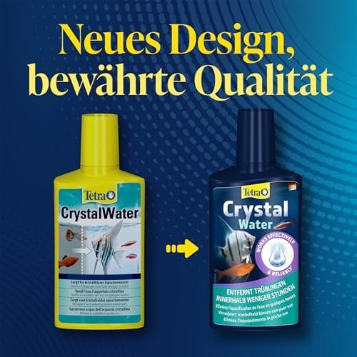 Tetra Crystalwater - Akvaryumdaki kristal berraklığında su için uyuşturuculara karşı su geçirmez, yüzer parçacıkları, 250 ml şişe bağlar