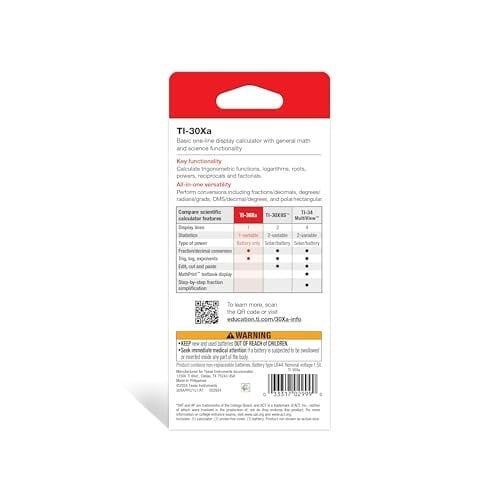TEXAS INSTRUMENTS TI-30 XA Bilimsel Hesap Makinesi