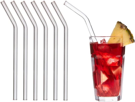 TFA Dostmann GlasWerk Curved cam pipet, 14.2018.06, 6lı paket, bulaşık makinesinde yıkanabilir, kokteyller, buzlu çay, limonata, buzlu kahve için, beyaz