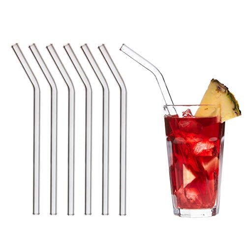 TFA Dostmann GlasWerk Curved cam pipet, 14.2018.06, 6lı paket, bulaşık makinesinde yıkanabilir, kokteyller, buzlu çay, limonata, buzlu kahve için, beyaz