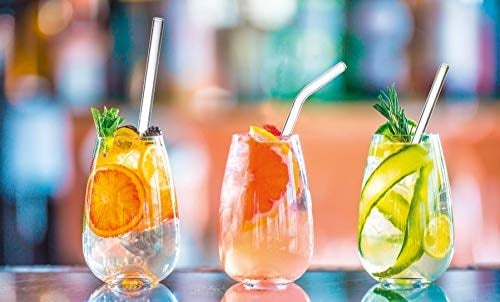 TFA Dostmann GlasWerk Curved cam pipet, 14.2018.06, 6lı paket, bulaşık makinesinde yıkanabilir, kokteyller, buzlu çay, limonata, buzlu kahve için, beyaz