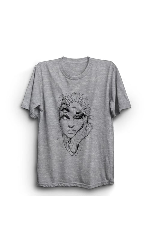 The Fame Flowery Face, Çiçek ve Yüz, Kadın Çizim Tişört