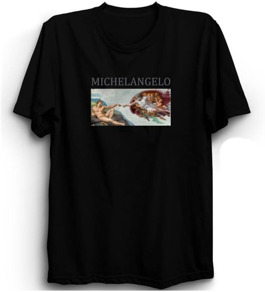 The Fame Michelangelo, The Creation of Adam, Resim, Ressam, Sanat Tişört
