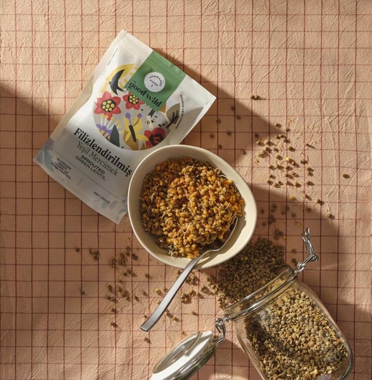 The Good Wild Filizlendirilmiş Yeşil Mercimek - Glutensiz Kuru Bakliyat, Vegan, Yüksek Lif ve Protein Kaynağı, 175 g
