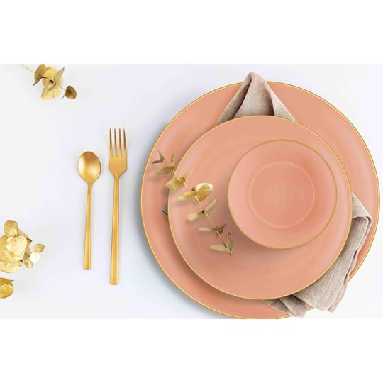 The Mia Basic Yemek Tabağı 6 Lı Set Somon Pembe - 20cm