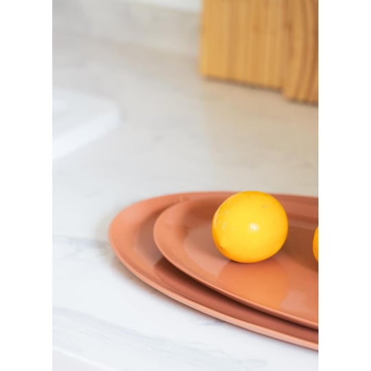 The Mia Cotta Limoges Oval Servis Terracota 43x22 Cm