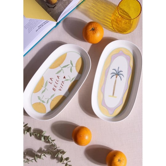 The Mia Italian Summer Oval Servis Tabağı 2li 23 Cm