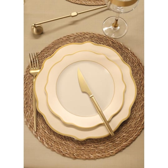 The Mia Jaswely Servis Tabağı 6 Parça Krem 27 Cm