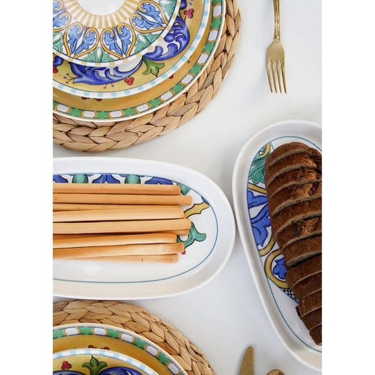 The Mia Limoncello Oval Servis 2li Set Gri 29 Cm