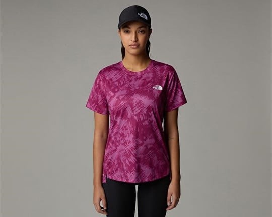 The North Face W Flex S/S Tee Reg Aop Kadın Antrenman Tişörtü NF0A8BQG85N1 Pembe