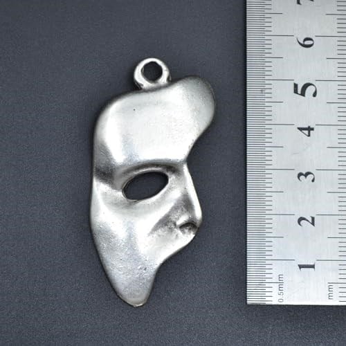 The Phantom Of The Opera Mask Deri ip Kolye - Gümüş Kaplama - Kadın Erkek Kolye - No:756