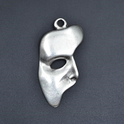 The Phantom Of The Opera Mask Deri ip Kolye - Gümüş Kaplama - Kadın Erkek Kolye - No:756