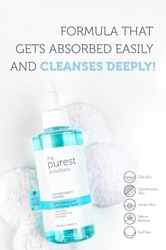 The Purest Solutions, Gözenek ve Siyah Nokta Görünümünü Azaltmaya Yardımcı Arındırıcı Tonik,%5 Glikolik Asit, AHA, BHA, 200 ml - Seçenekler: 200 ml, 400 ml, 400 ml (2 paketi)