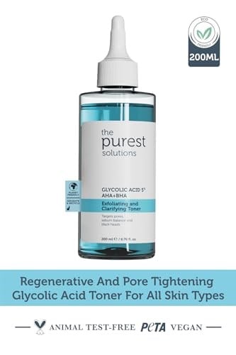 The Purest Solutions, Gözenek ve Siyah Nokta Görünümünü Azaltmaya Yardımcı Arındırıcı Tonik,%5 Glikolik Asit, AHA, BHA, 200 ml - Seçenekler: 200 ml, 400 ml, 400 ml (2 paketi)