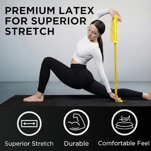 THERABAND Lateks içermeyen egzersiz bantları, üst vücut, alt vücut ve gövde egzersizleri, fizyoterapi, pilates, ev antrenmanı ve rehabilitasyon için profesyonel direnç bantları