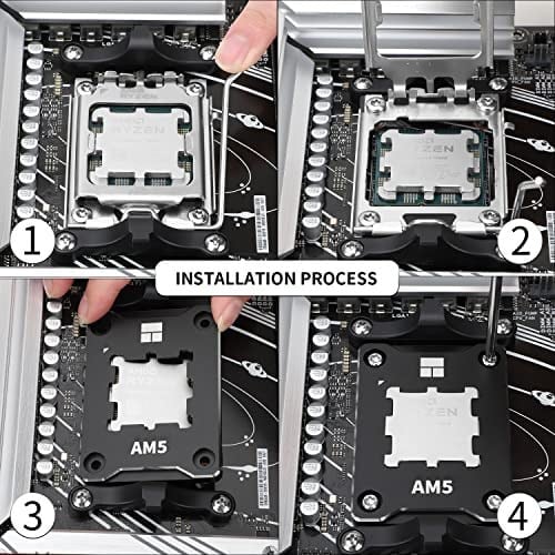 Thermalright ASF-Siyah AM5 CPU Tutucu, Düzeltici Bükülme Önleyici Sabitleme Çerçevesi, AM5 Tam Fit Sabit İşaretsiz Montaj, AM5 Bükülme Önleyici Kontak Çerçevesi, CPU Soğutucu Standardı