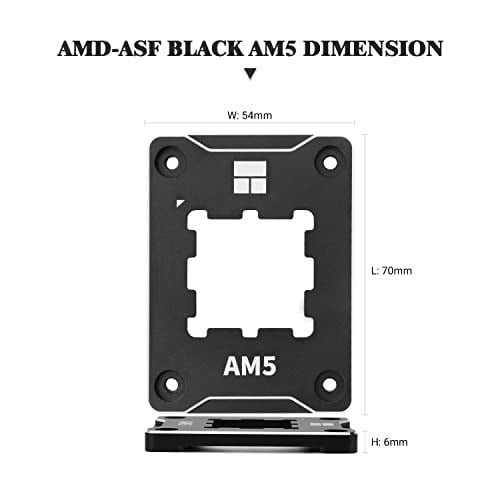 Thermalright ASF-Siyah AM5 CPU Tutucu, Düzeltici Bükülme Önleyici Sabitleme Çerçevesi, AM5 Tam Fit Sabit İşaretsiz Montaj, AM5 Bükülme Önleyici Kontak Çerçevesi, CPU Soğutucu Standardı