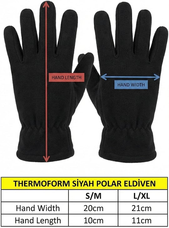 Thermoform Polar Unisex Eldiven Trend SİYAH