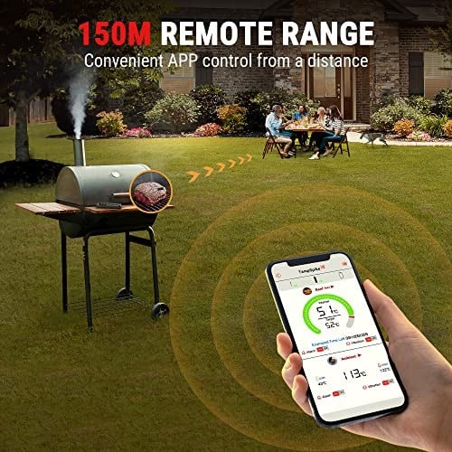 ThermoPro TP961 TempSpike Tam Kablosuz Akıllı Et Termometresi, 150m Menzilli Bluetooth ve Çift Sensörlü Barbekü Isı Ölçer