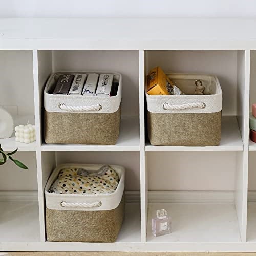TheWarmHome Düzenleme için Saklama Sepeti - 35,5 x 25,4 x 17,78 cm Orta 3lü Paket Kolları Raflar için Katlanabilir Saklama - Seçenekler: 3PCS/Medium -13.8Lx9.8Wx6.7H, 3PCS/Large - 15.7Lx11.8Wx8.3H...