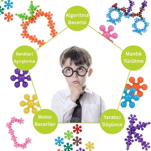 thinkmaster Master Molecules Eğitici Yaratıcı Molekül Stem Eğitimi Uyumlu 5 Renk Eğitici Oyuncak Molekül (120li)